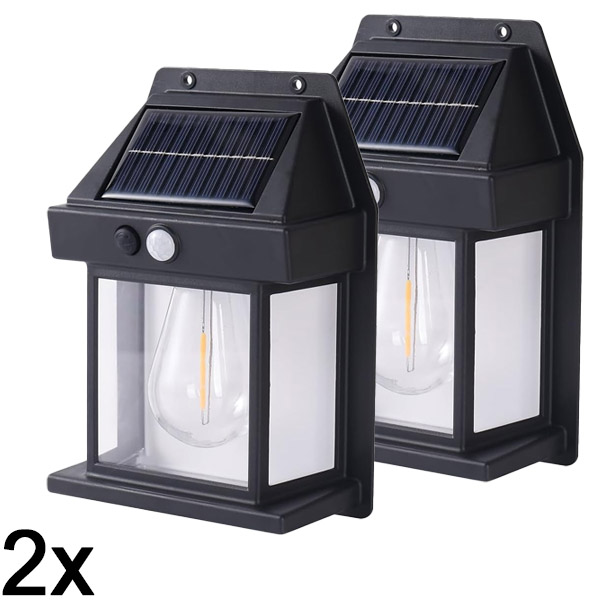 2x Saulės energija maitinama lauko lempa – nereikia laidų | FLUXLAMP