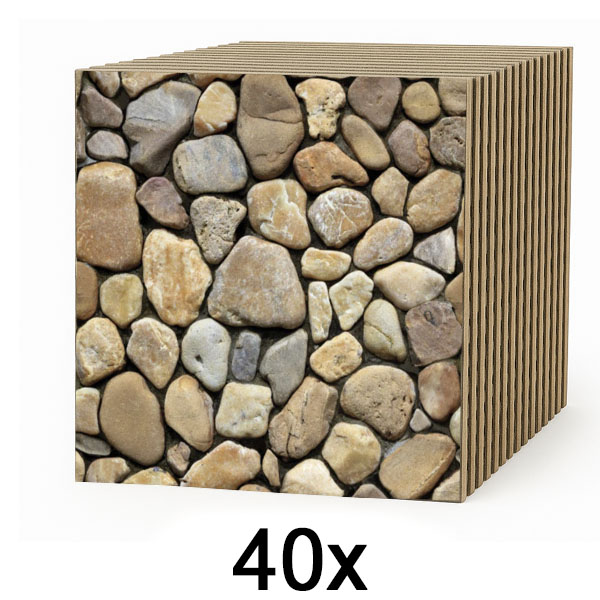 4x 3D sienų plytelės su akmens efektu – nulupk ir priklijuok | STONEBLOCKS