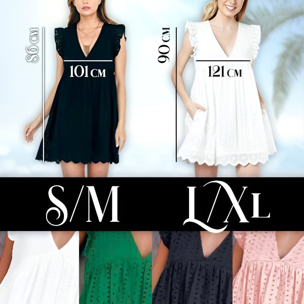 Laisva nėriniuota vasarinė suknelė | BELLACHIC